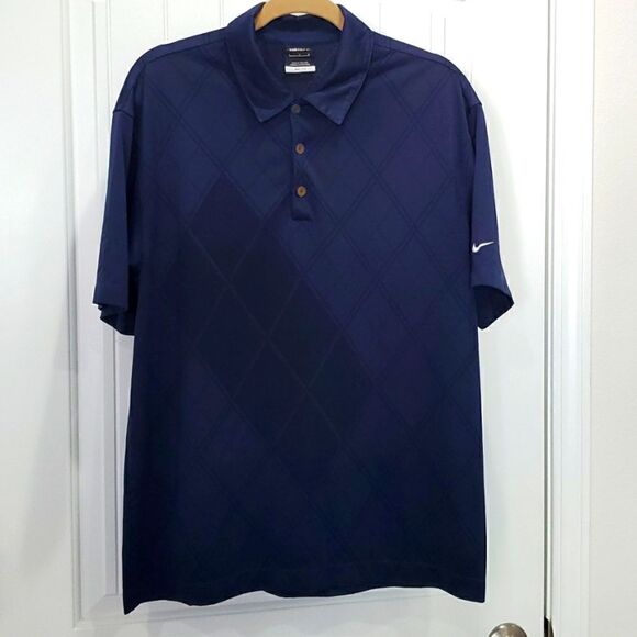 NikeGolf Mens navy blue polo, Size Large - Picture 1 of 6